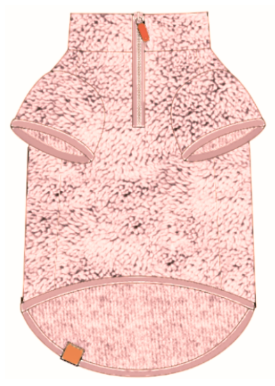 The Foggy Dog Quarter Zip Sherpa Jacket - Pink - The Dog Shop