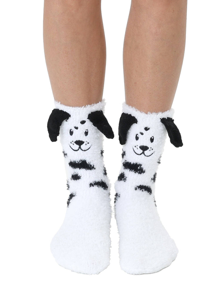 Dalmation Puppy Dog Fuzzy Crew Sock - The Dog Shop