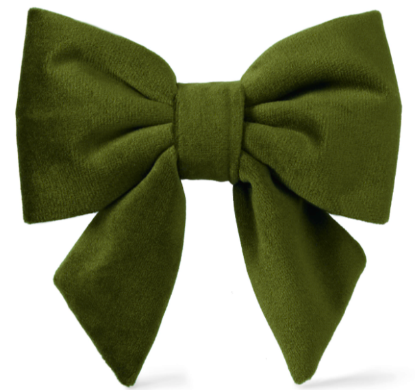 The Foggy Dog Lady Bow - Olive Velvet - The Dog Shop