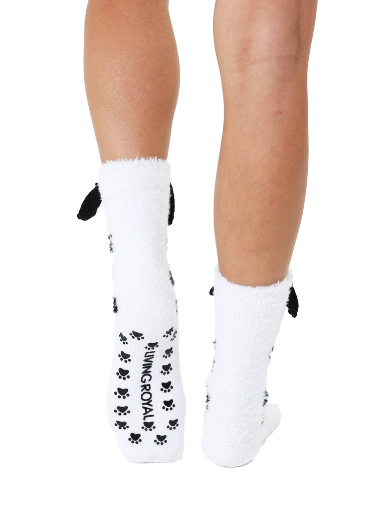 Dalmation Puppy Dog Fuzzy Crew Sock - The Dog Shop