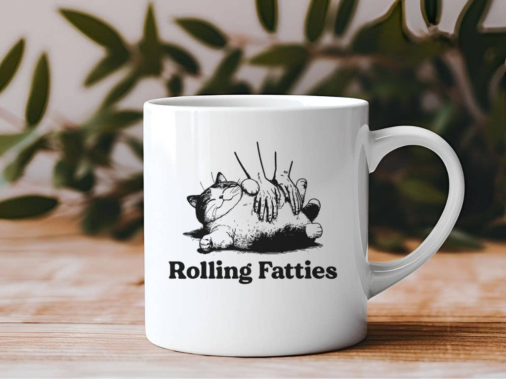 Rolling Fatties Funny Cat Meme 11 oz Coffee Mug - The Dog Shop