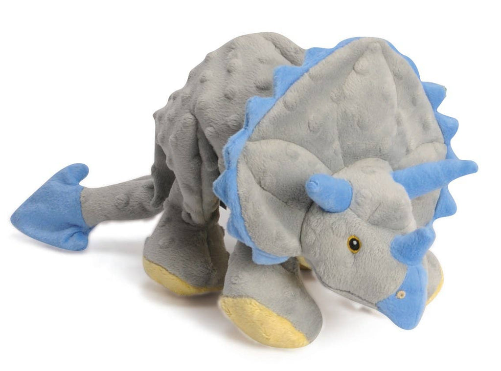 GoDog Dinos Frills Triceratops Dog Toy Grey - Large - The Dog Shop