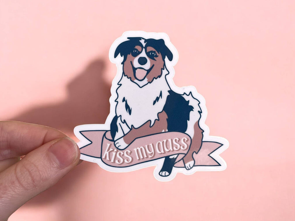 "Kiss My Auss" Dog Sticker - The Dog Shop