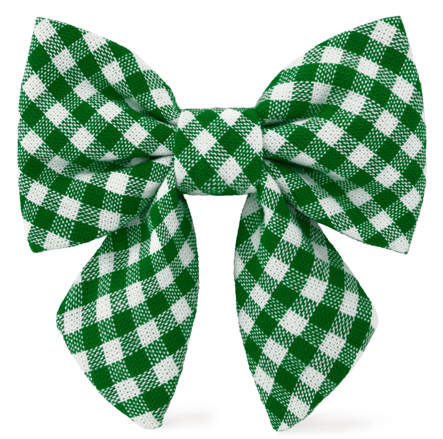 The Foggy Dog Lady Bow - Evergreen Gingham - The Dog Shop