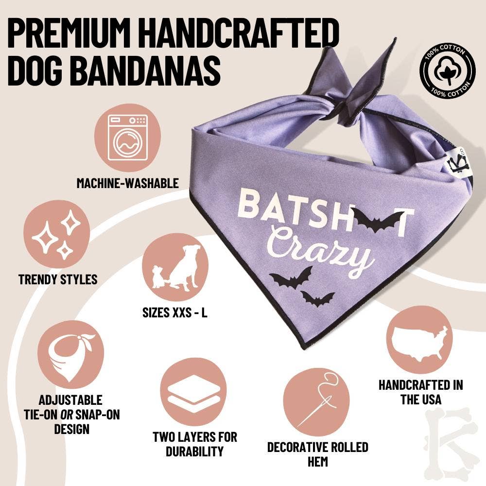 "Batsh*t Crazy" Halloween Dog Bandana - The Dog Shop
