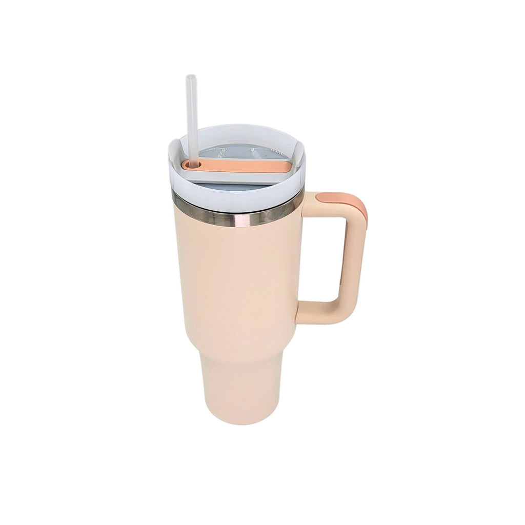40 Oz. My Dog And I Handled Insulated Tumbler With Straw: Rose Quartz - The Dog Shop