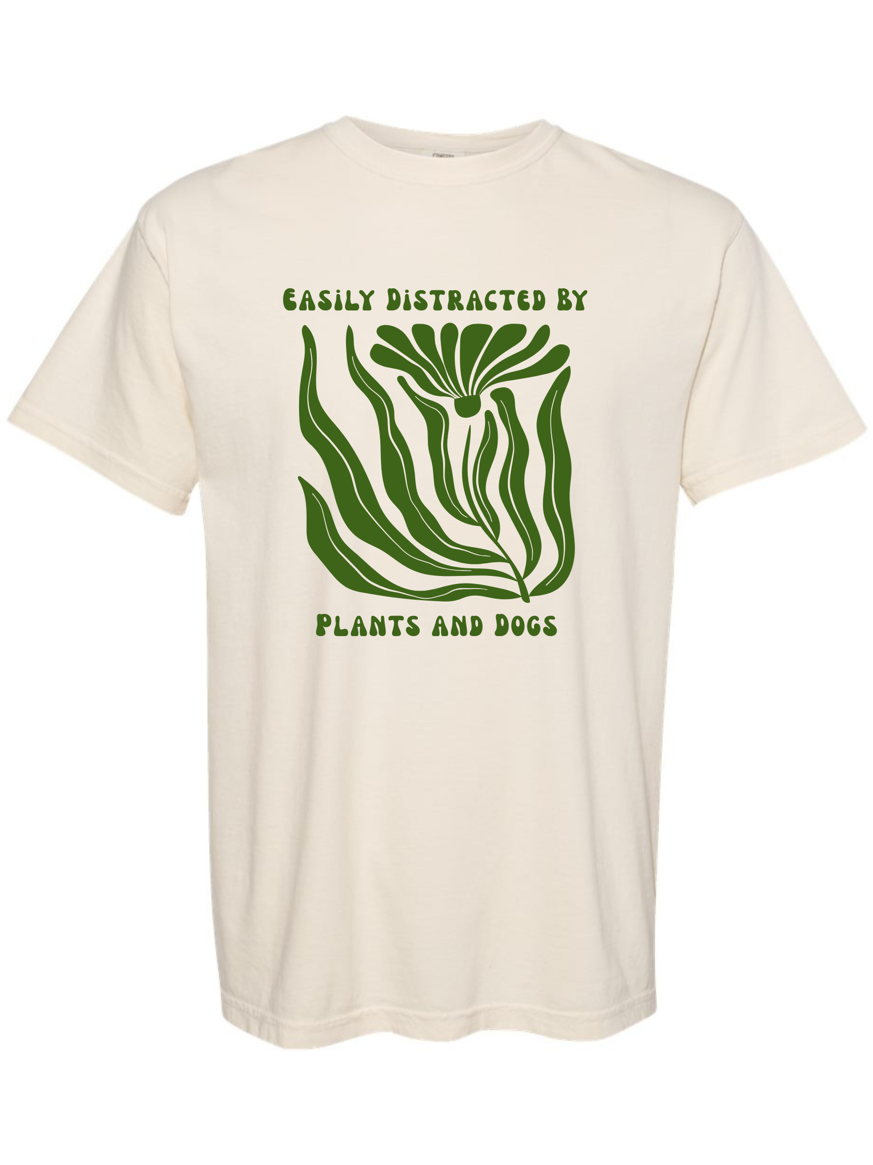 Easily Distracted By Plants and Dogs Unisex Tee Large