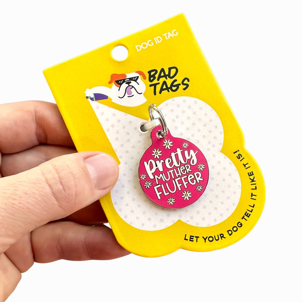 Pet ID QR Tag - Pretty Muther Fluffer - The Dog Shop