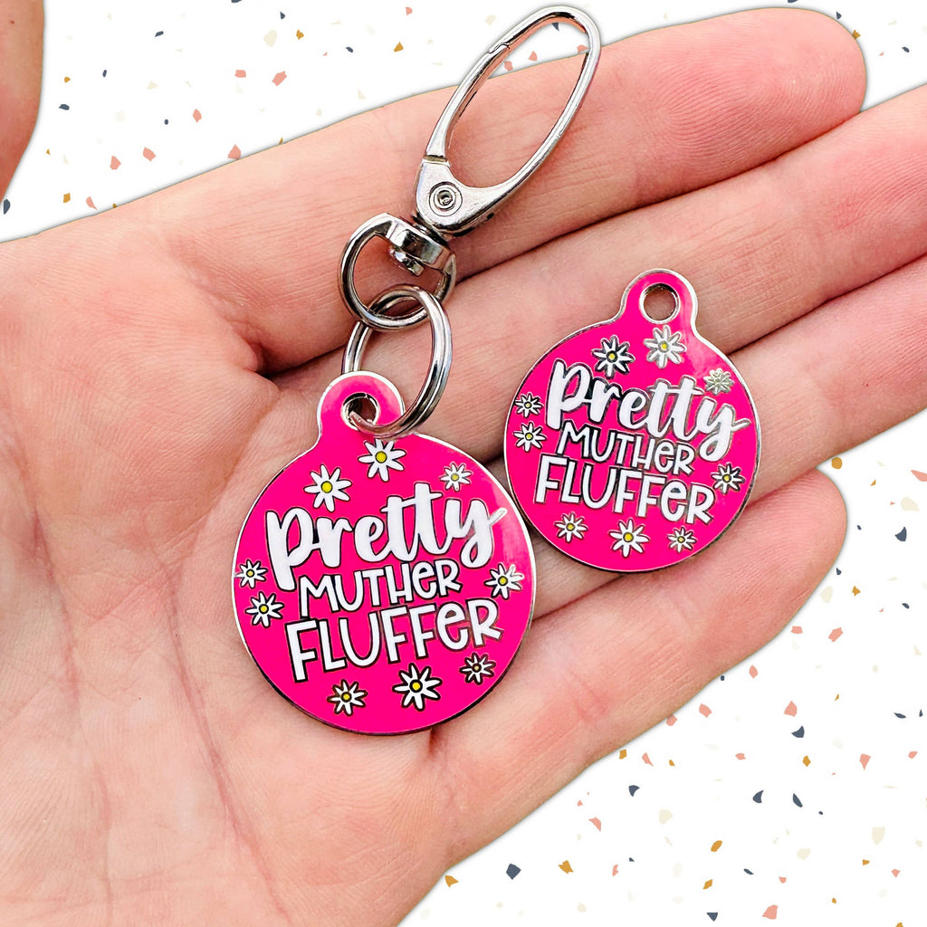 Pet ID QR Tag - Pretty Muther Fluffer - The Dog Shop