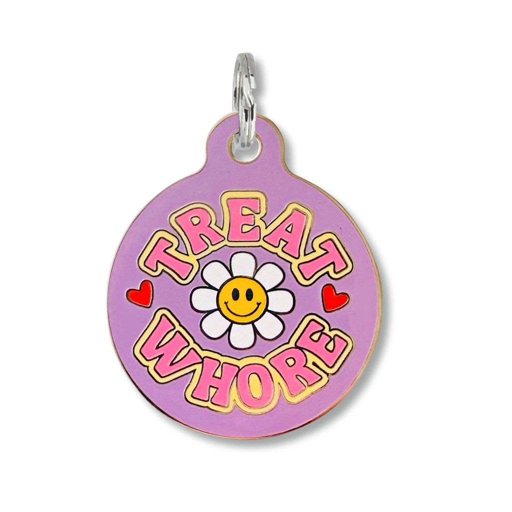 Pet ID Tag - Treat Whore Purple - The Dog Shop