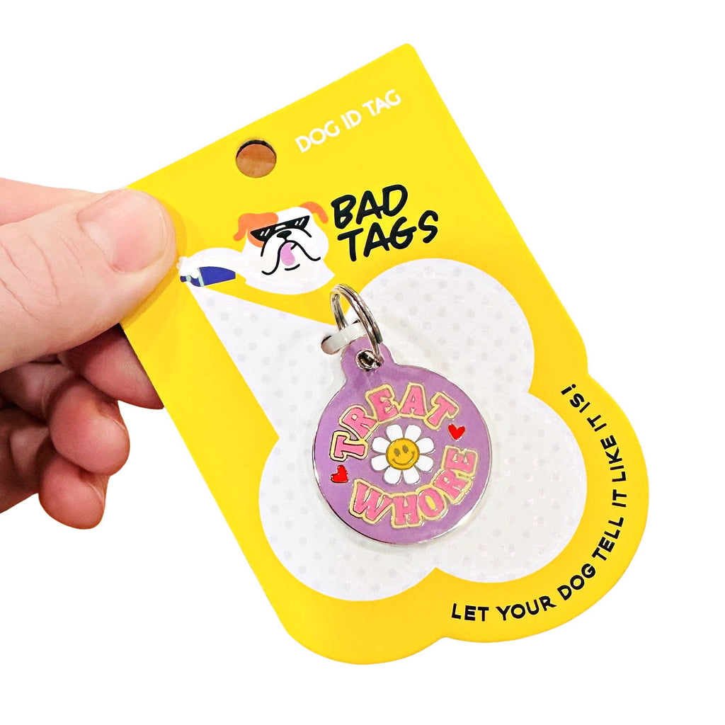 Pet ID Tag - Treat Whore Purple - The Dog Shop