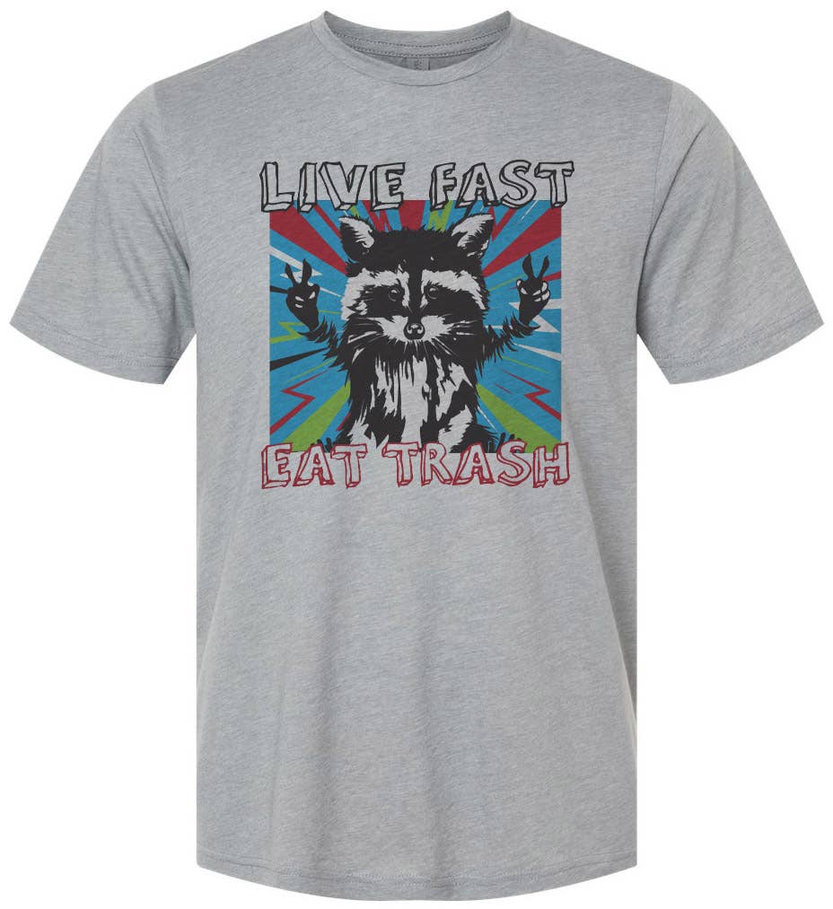 Raccoon "Live Fast Eat Trash" Unisex Tee - The Dog Shop