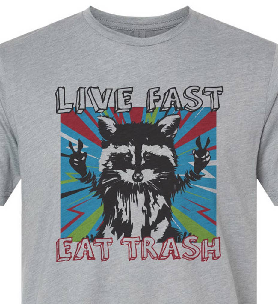 Raccoon "Live Fast Eat Trash" Unisex Tee - The Dog Shop