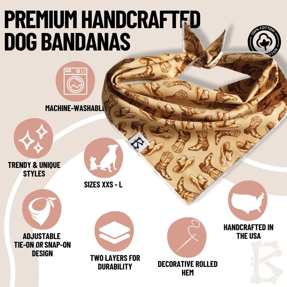 "Cowboy" Western Cowboy Hat Dog Bandana - The Dog Shop