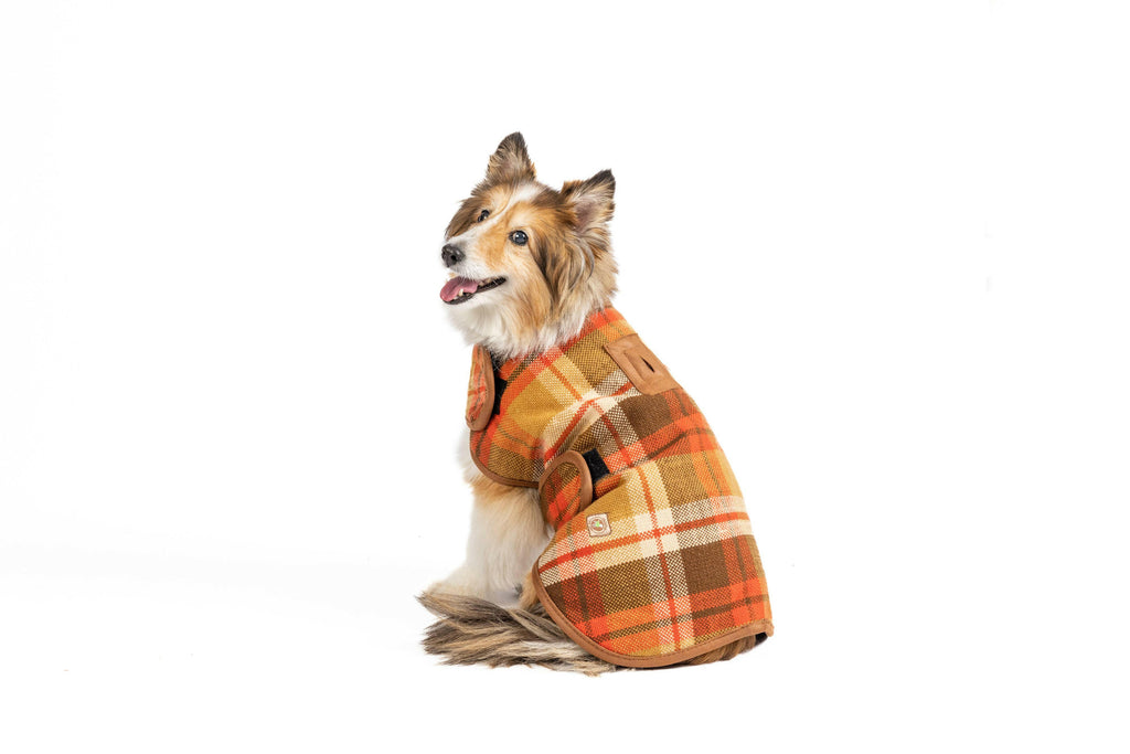 Rust Plaid Dog Blanket Coat - The Dog Shop