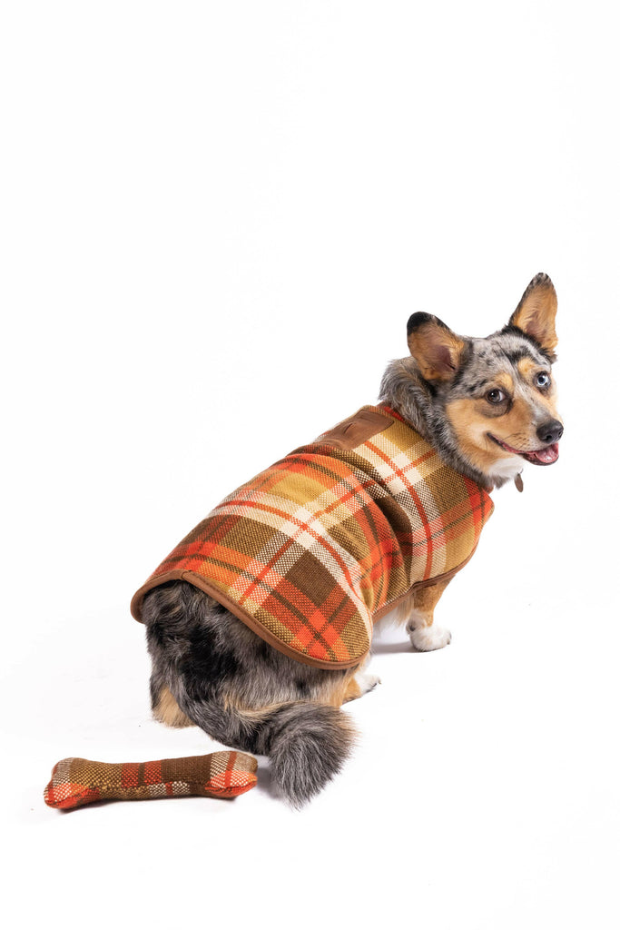 Rust Plaid Dog Blanket Coat - The Dog Shop