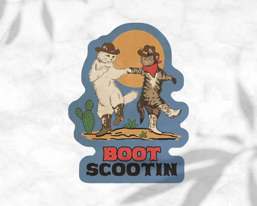 Boot Scootin Kitties Sticker - The Dog Shop