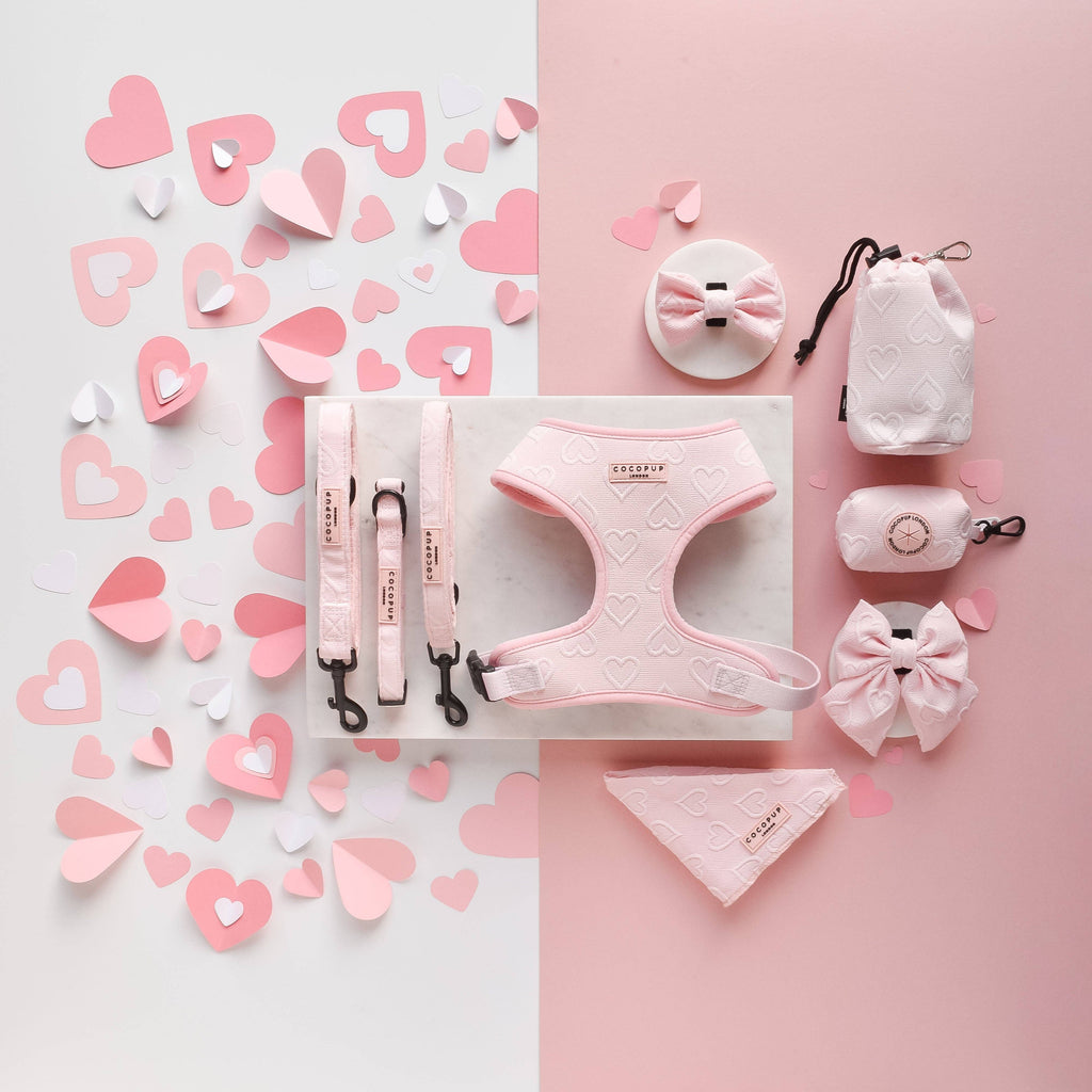Luxe Sailor Bow - Baby Pink Heart - The Dog Shop