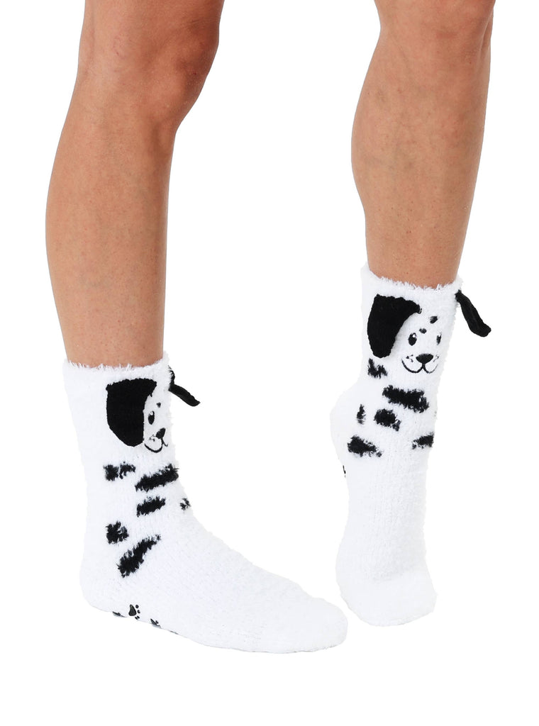 Dalmation Puppy Dog Fuzzy Crew Sock - The Dog Shop