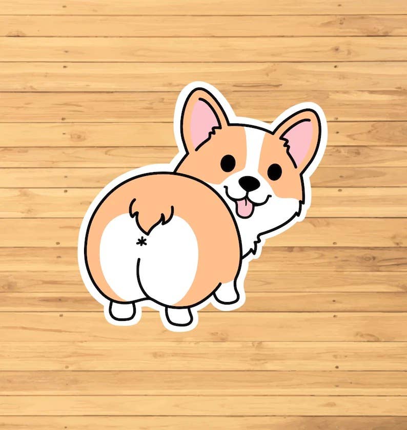 Corgi Butt Funny Sticker - The Dog Shop