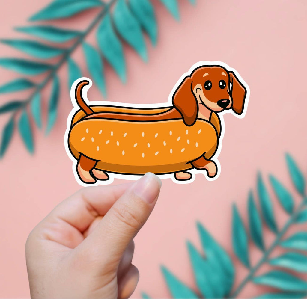 Hotdog Dog Sticker - The Dog Shop