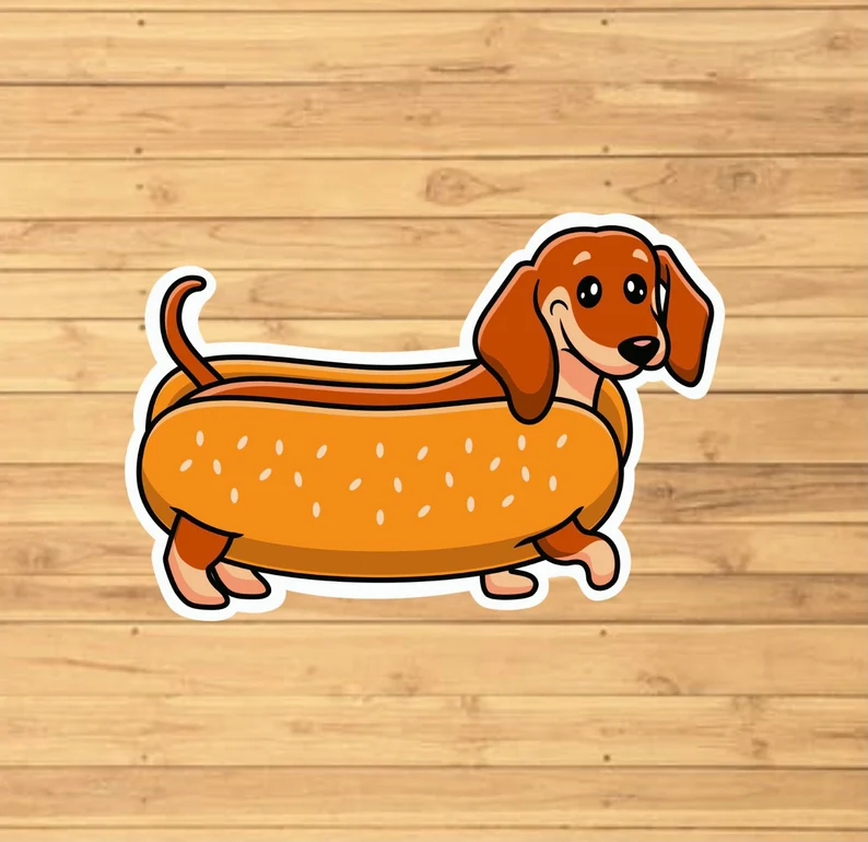 Hotdog Dog Sticker - The Dog Shop