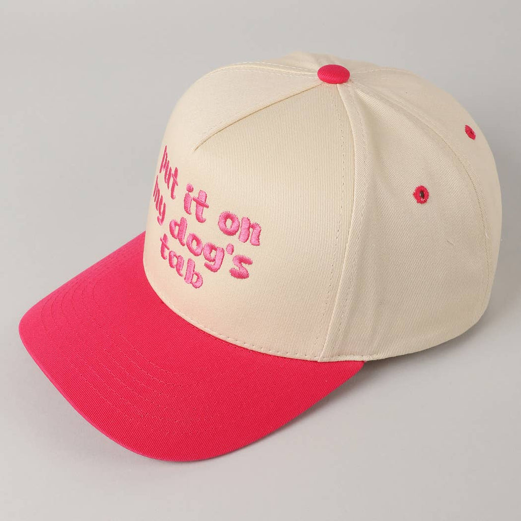 Put It On My Dog's Tab Trucker Hat - Hot Pink - The Dog Shop