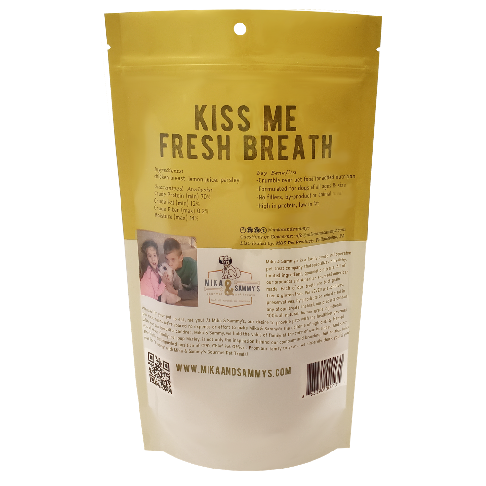 Kiss Me Fresh Breath Chicken Jerky Dog Treat - The Dog Shop