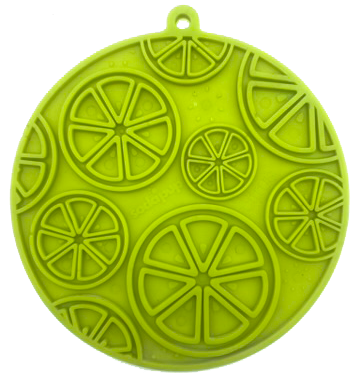Citrus Design eMat Enrichment Lick Mat With Suction Cups: Lime Green Citrus emat - The Dog Shop