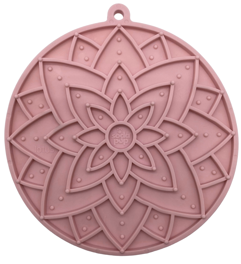 Lotus eMat Enrichment Lick Mat With Suction Cups: Light Pink - The Dog Shop