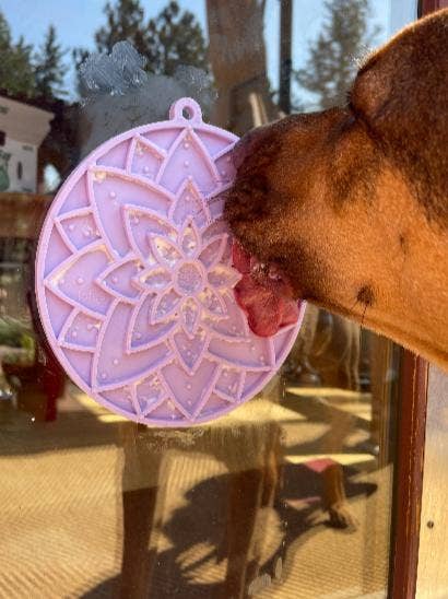 Lotus eMat Enrichment Lick Mat With Suction Cups: Light Pink - The Dog Shop