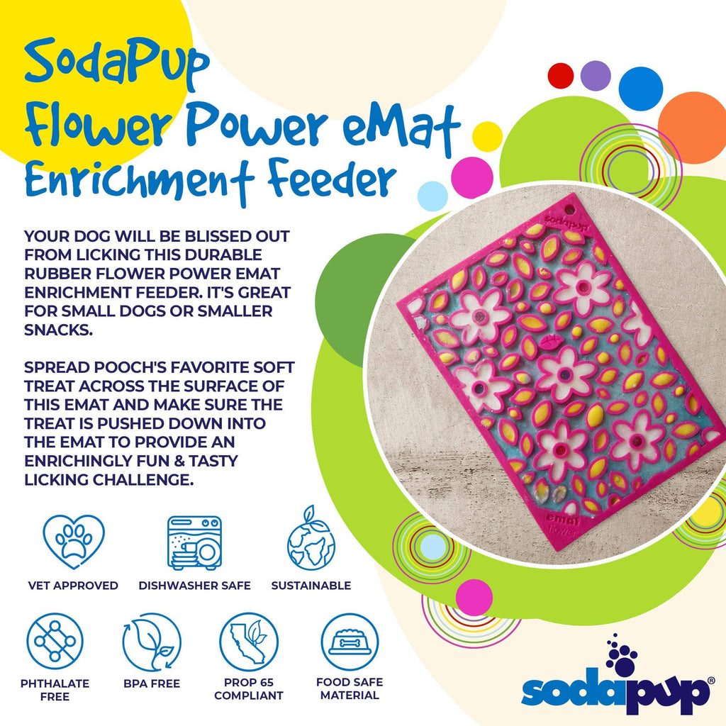 SodaPup eMat Enrichment Lick Mat - Flower Power Large - The Dog Shop