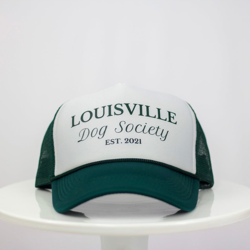 Louisville Dog Society Trucker Hat - Green & White - The Dog Shop
