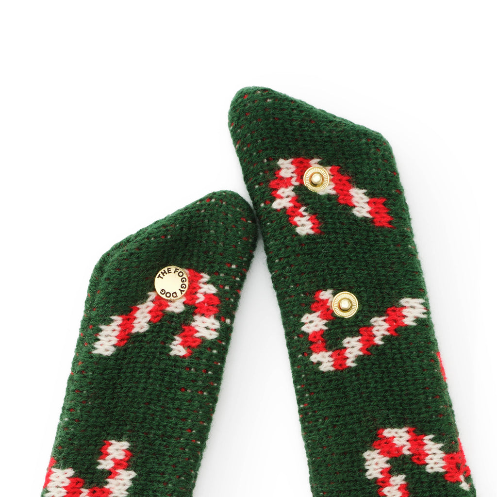 The Foggy Dog Bandana - Candy Cane Knit - The Dog Shop