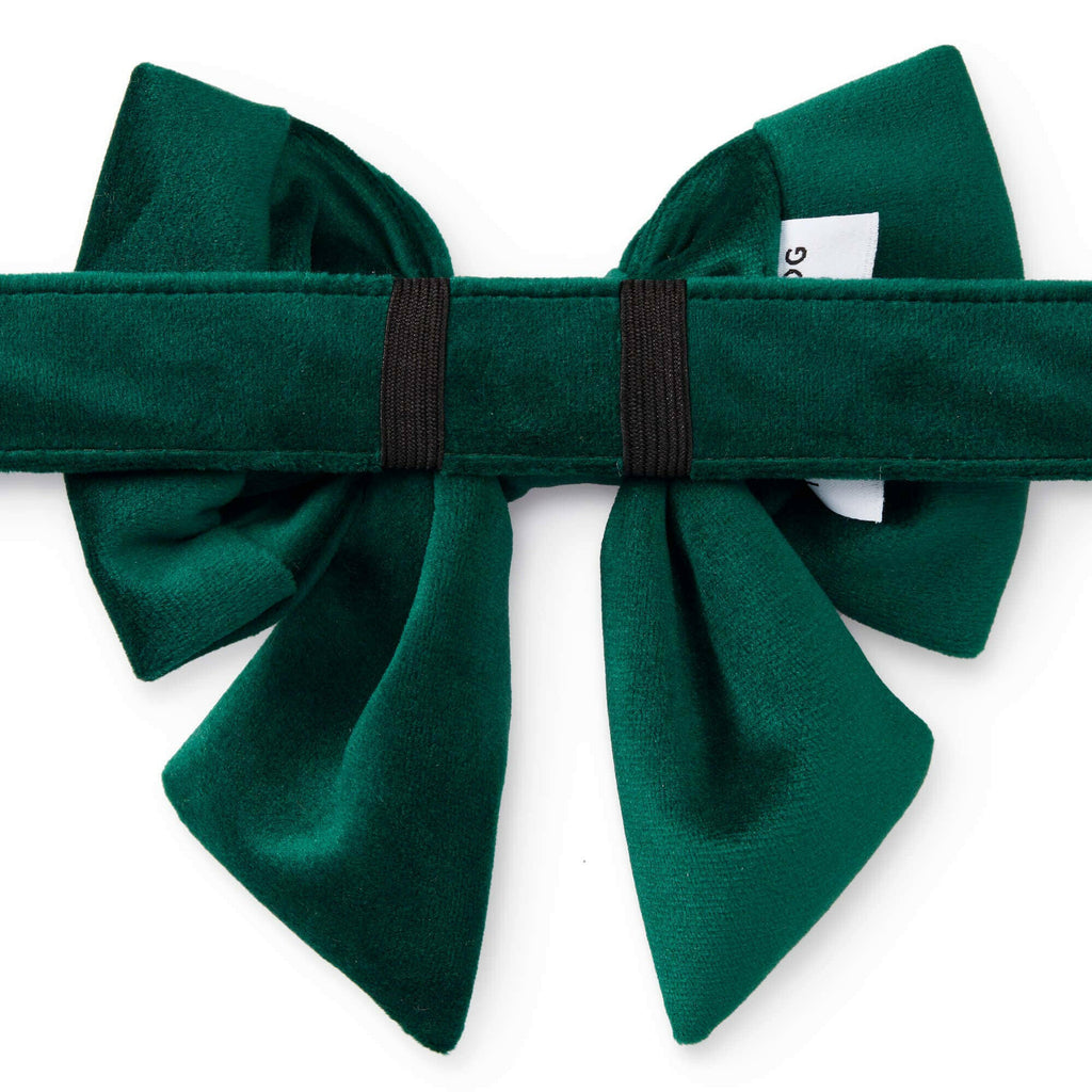The Foggy Dog Lady Bow - Forest Green Velvet - The Dog Shop