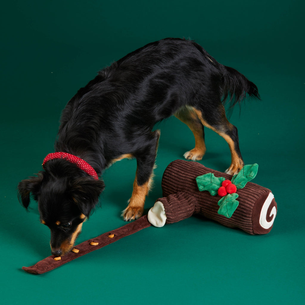 Yule Log Interactive Snuffle Holiday Dog Toy - The Dog Shop