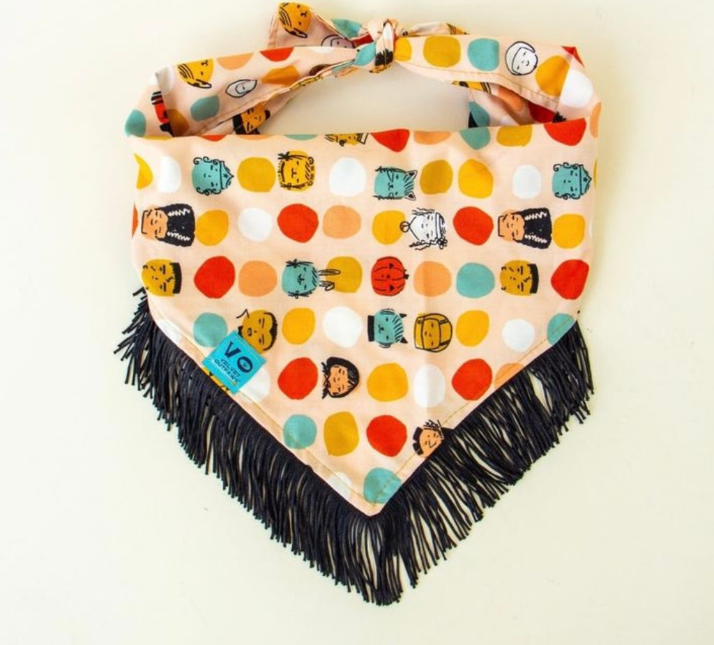 Velvet Outpaws Fringe Bandana- Halloween Monster - The Dog Shop