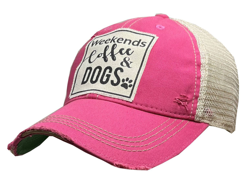 Weekends Coffee & Dogs Trucker Hat Baseball Cap - The Dog Shop