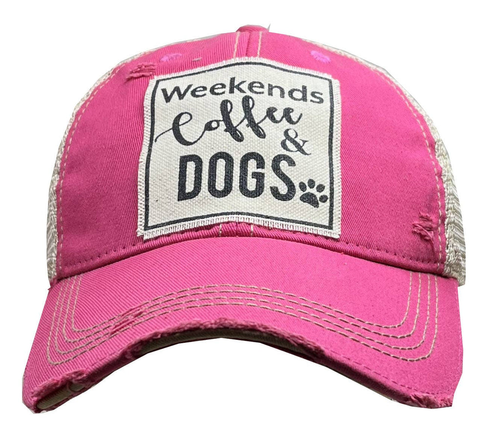 Weekends Coffee & Dogs Trucker Hat Baseball Cap - The Dog Shop