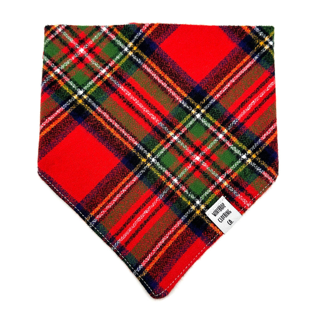 Red Tartan Flannel Dog Bandana - The Dog Shop
