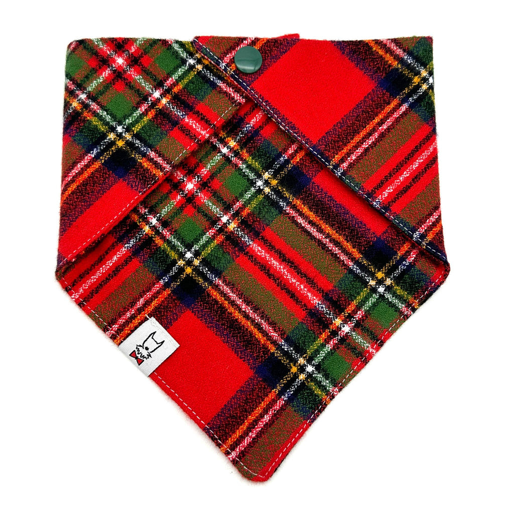 Red Tartan Flannel Dog Bandana - The Dog Shop