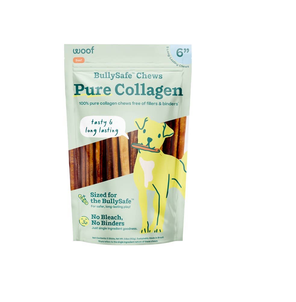 BullySafe Chews - Pure Collagen: Beef / 6-inch 10 pack - The Dog Shop