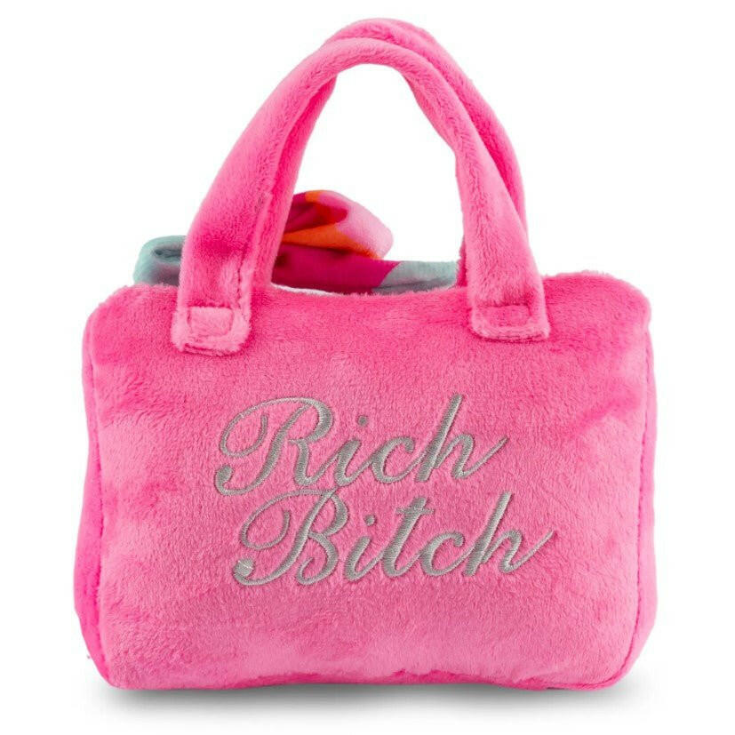 Barkin Bag Plush Dog Toy - Pink w/ Scarf - The Dog Shop