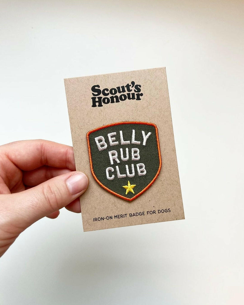 Belly Rub Club iron-on patch for dogs - The Dog Shop