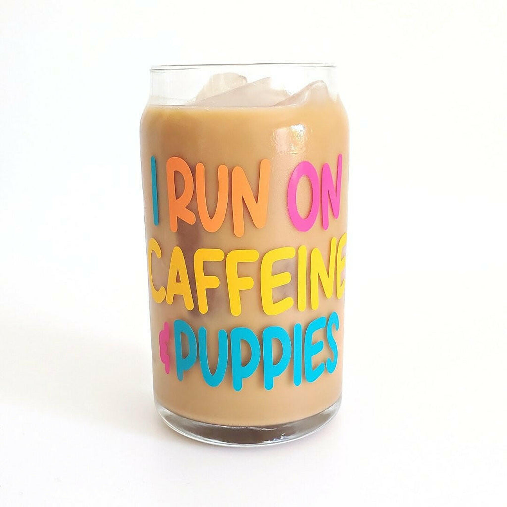 Caffeine & Puppies Glass - The Dog Shop