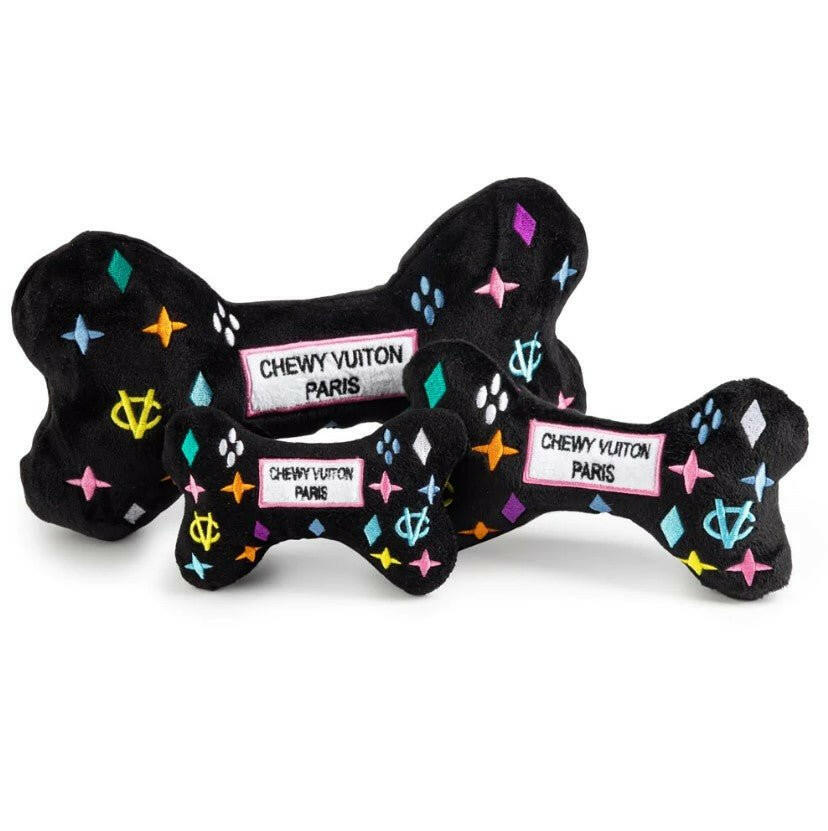 Chewy Vuiton Bone Dog Toy - Black - The Dog Shop