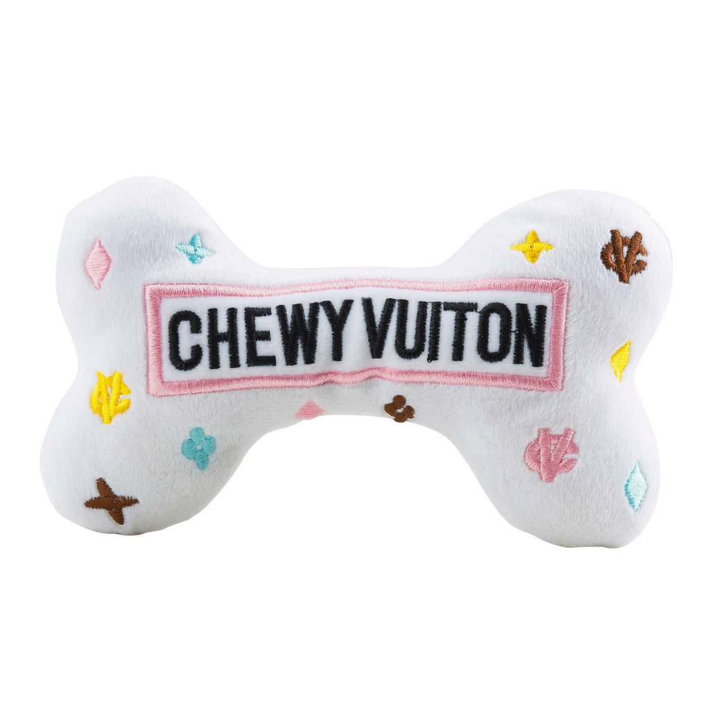 Chewy Vuiton Bone Dog Toy-White - The Dog Shop