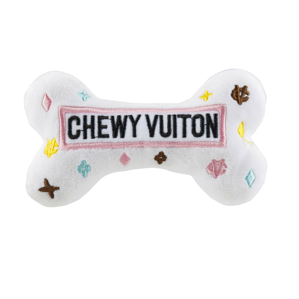 Chewy Vuiton Bone Dog Toy-White - The Dog Shop