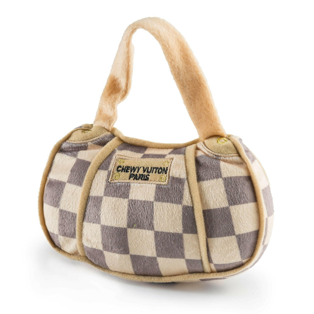 Chewy Vuiton Handbag Dog Toy - Checker - The Dog Shop