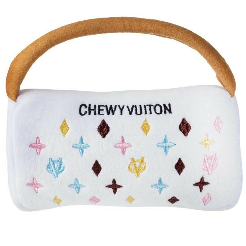 Chewy Vuiton Purse Dog Toy - White - The Dog Shop